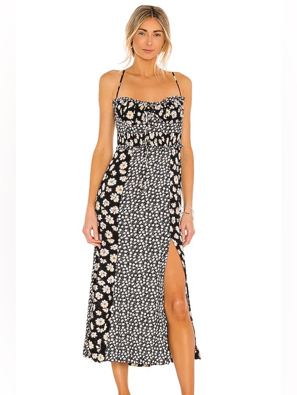 Free People Floral Maxi Dress with Side Slit